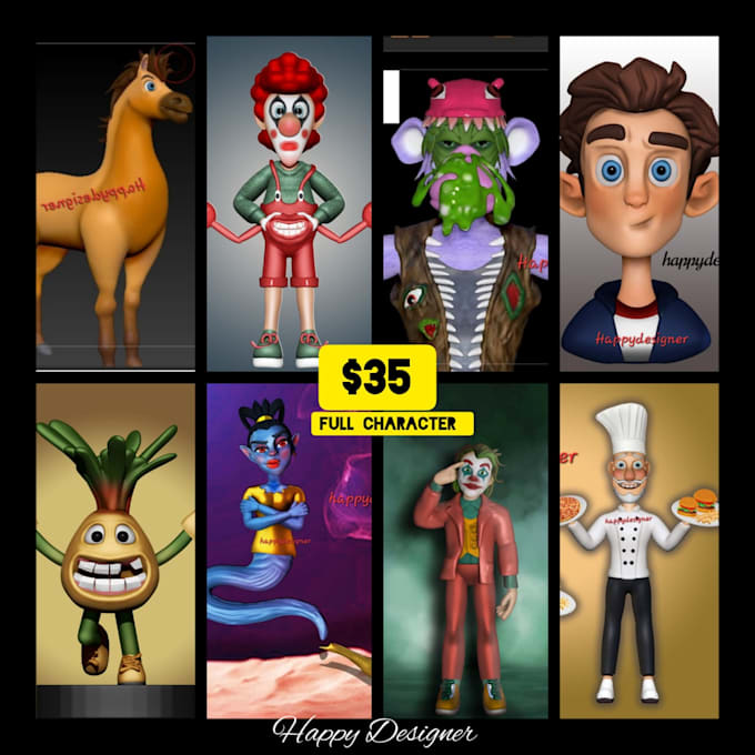 create 3d model detail sculpture for render, 3d character model, 3d animal model