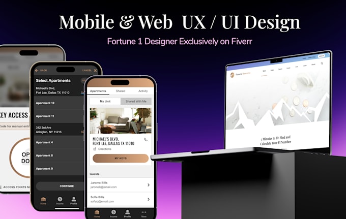 Create modern professional mobile or web ui ux designs by Jbnorthdesign ...