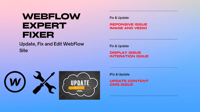 edit,fix and update your webflow website