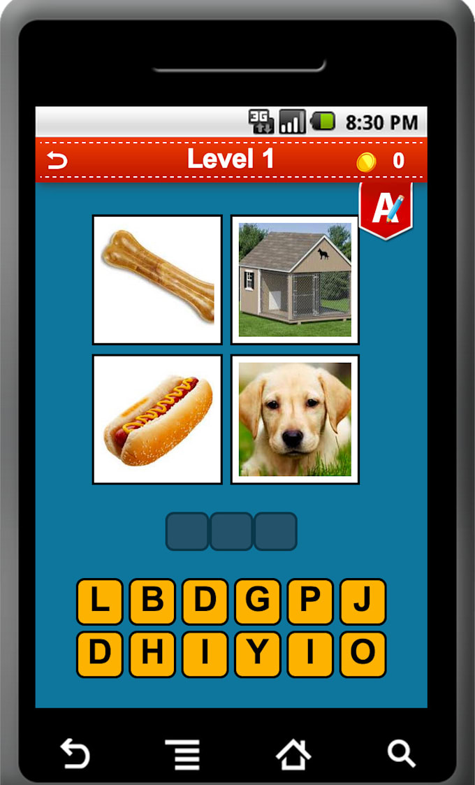 Create your 4 pics 1 word game on android by Mrquality Fiverr