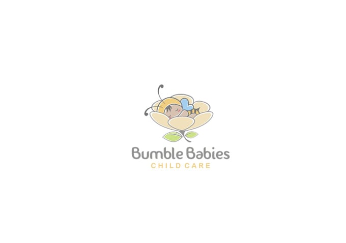 design popular classic clean bumble babies child care logo