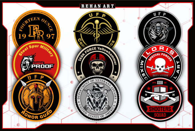 Crâne de conception, militaire tactique, armée, logo de patch d'insigne  circulaire pour vous