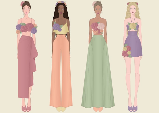 Make gorgeous fashion illustration for your collection by Pinjata_ | Fiverr