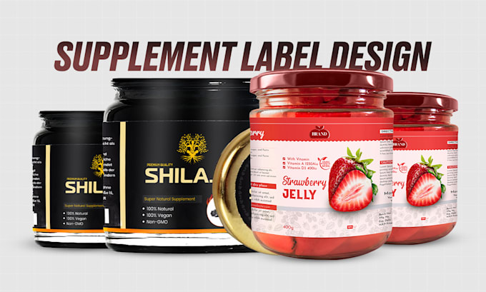 design supplement label, cbd oil label, jar bottle and product packaging