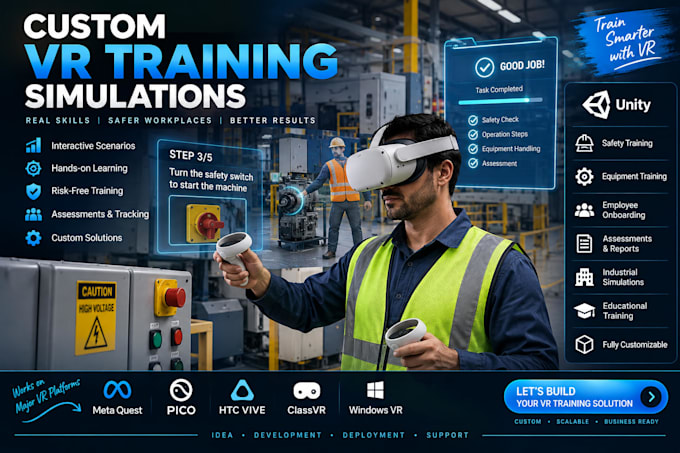 develop VR training simulations and applications in unity
