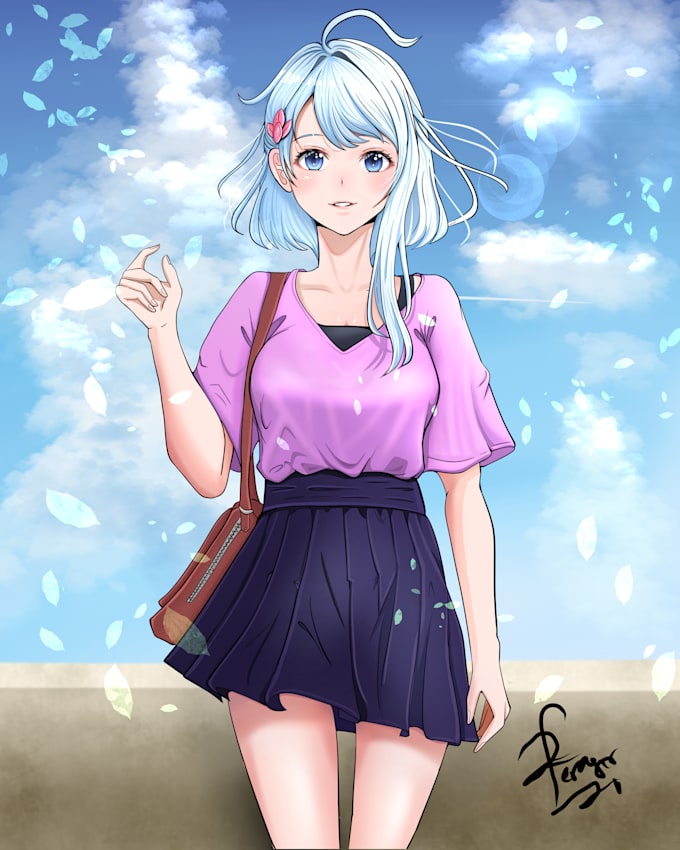 Draw illustration anime fanart and original character for you by