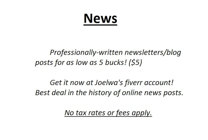 write a news post for your site or blog