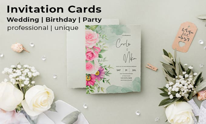 do impressive wedding card, unique invitation, or other invitation card design