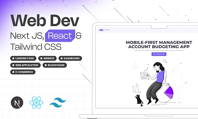 design and develop a modern business website using next js or react