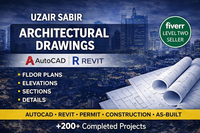do architectural drawings in autocad and revit floor plans sections elevations