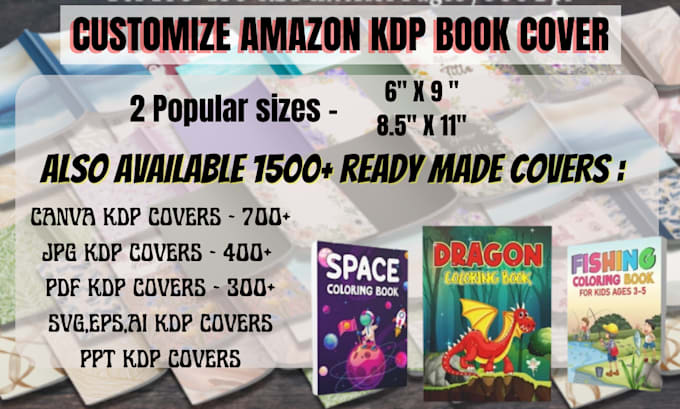 design amazon KDP cover, low content book cover in canva