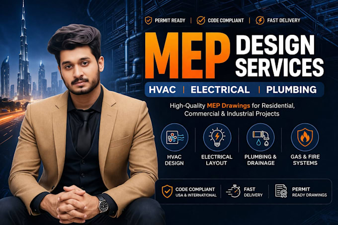 do architectural, electrical, plumbing and hvac plans, mep