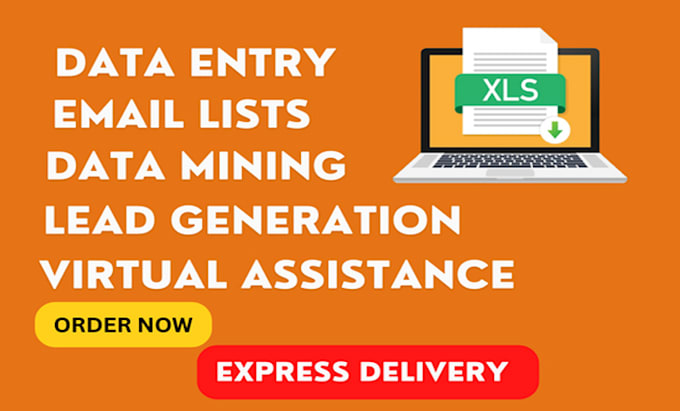 do data entry, excel data entry, copy paste, web research and email lists