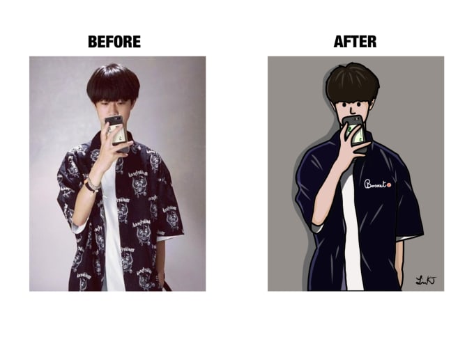 Change your photo in cartoon style by Linkaijie | Fiverr