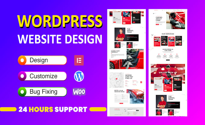 develop modern responsive wordpress website design or elementor website