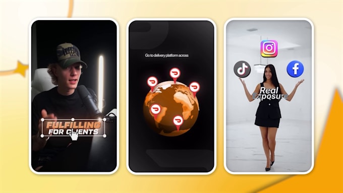 do video editing for instagram reels, youtube videos and tiktok
