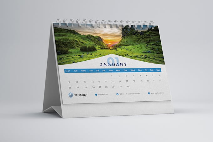 Design desk calendar, wall calendar template by Uirsdrashu | Fiverr