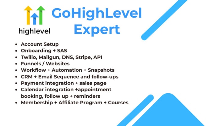 Setup your go high level account build funnels workflow and