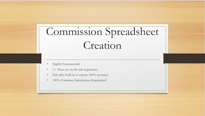 create a customizable commission spreadsheet for your business