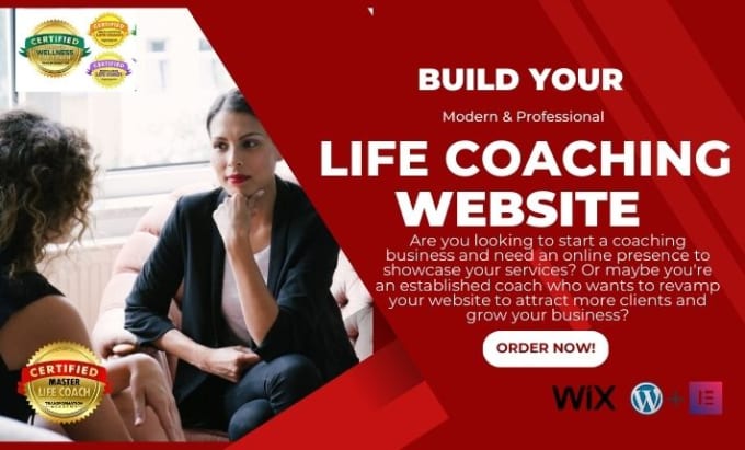 build a life coaching website, consulting website, business website for leads