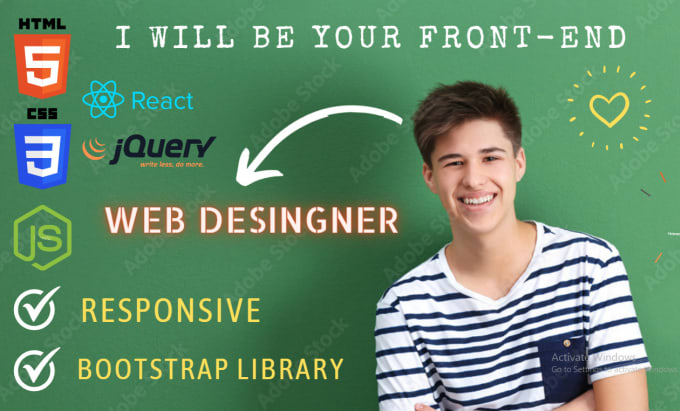 Be Your Front End Web Developer Using Html Css Bootstrap By Dharamdeveloper Fiverr