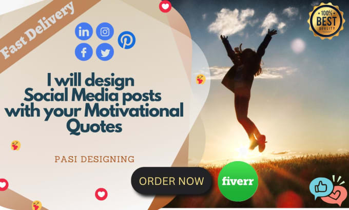 Design social media posts with your motivational quotes by