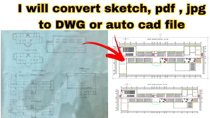 Convert your sketch, pdf or jpg to auto cad file or dwg by Musavir123 ...