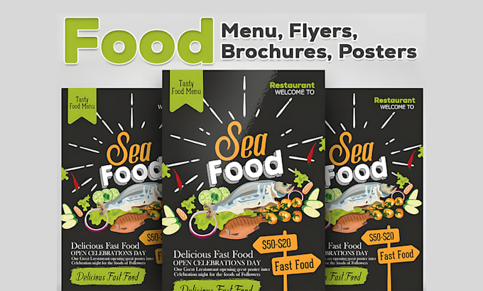 design food and restaurant flyer, poster, menu