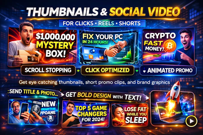 Design high impact youtube thumbnails and social promo graphics by ...