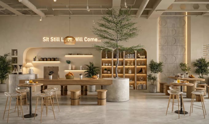 design and render your 3d cafes, retail stores, shops, interior