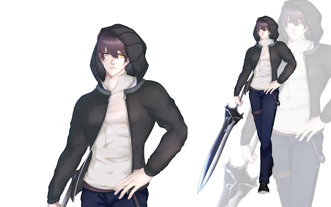 Draw and rig beautiful live2d vtuber model for a cheap price
