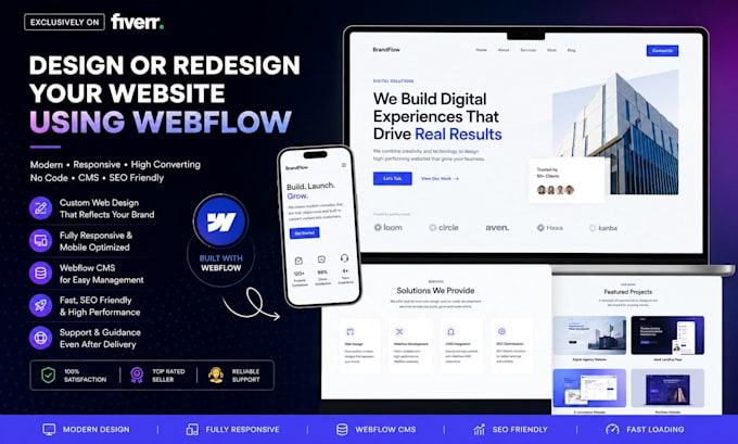 design and develop a professional webflow website or landing page