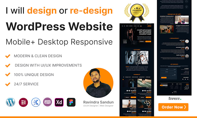 Design or resdesign your wordpress website by Ravindra_uiux | Fiverr