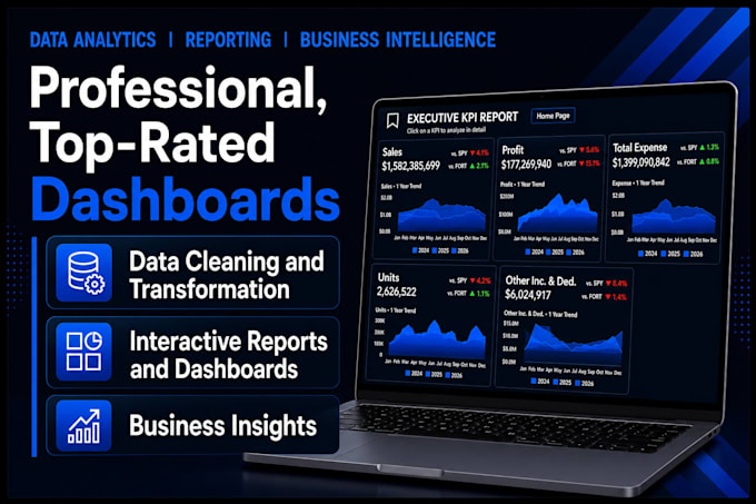design professional power bi dashboard and reports
