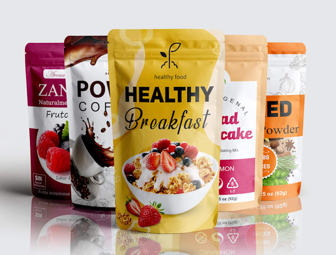 design food packaging, pouch design, and mylar bag design