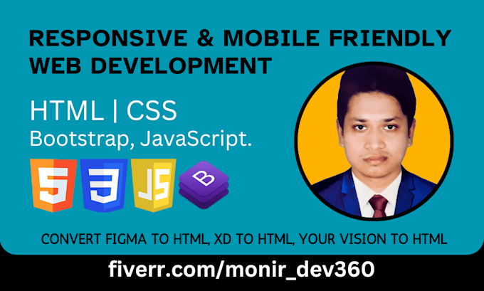 Do frontend web development, website design, figma to html, html, css ...