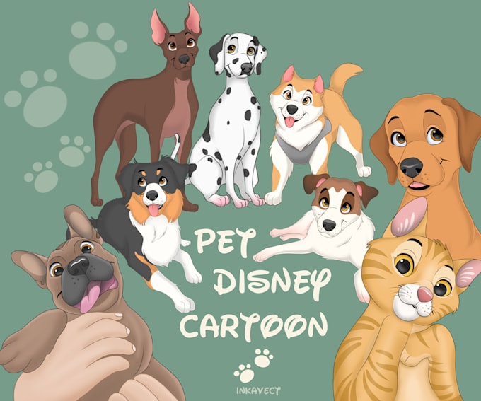 draw your pet portrait into cute disney style