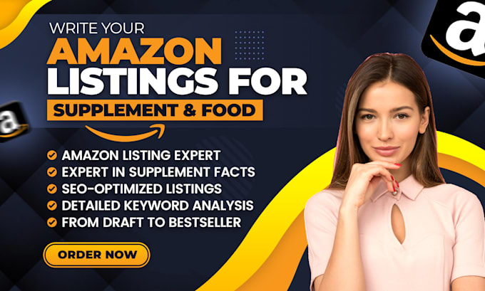write your amazon listing for supplements or food
