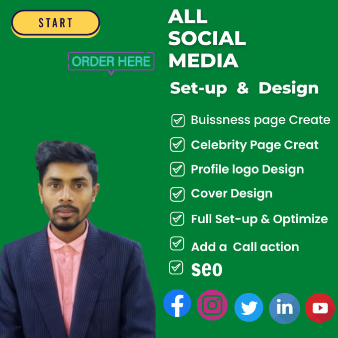 Setup facebook business page, instagram, youtube by Abdul798902 Fiverr