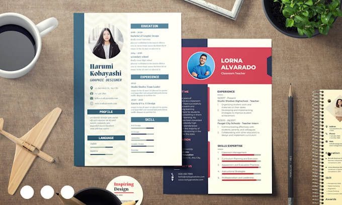 Design professional resume, cv, plus cover letter by canva by ...