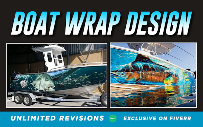 do unique and professional boat wrap design