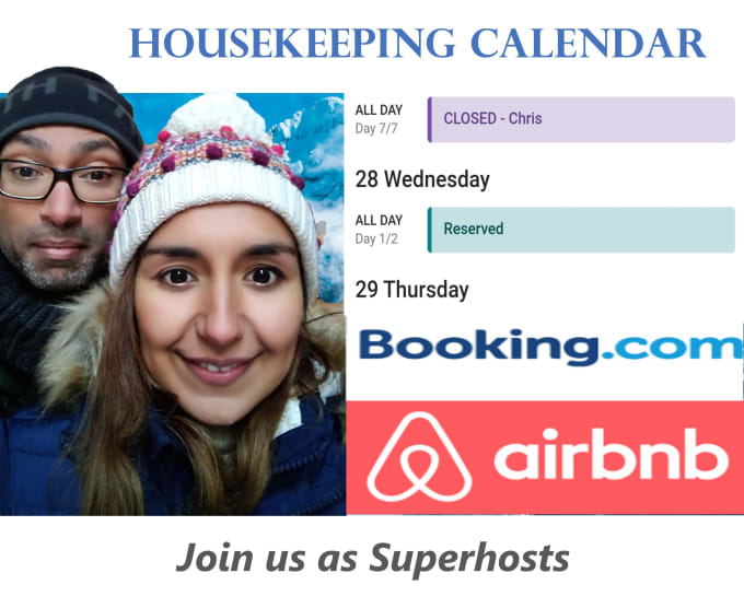 Create a airbnb booking vbro linked cleaning calendar for your