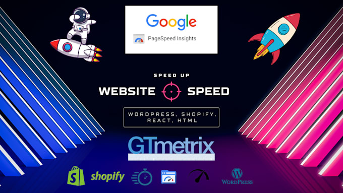 speed up wordpress, shopify, react html css website google pagespeed ,gtmetrix