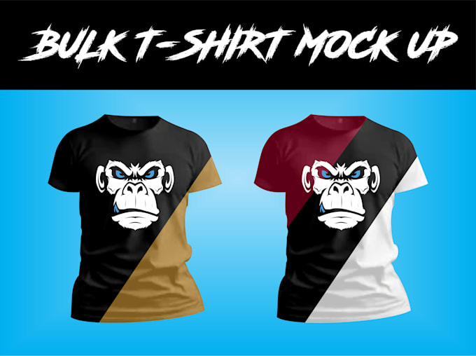 do a bulk tshirt, clothing mockup with your design