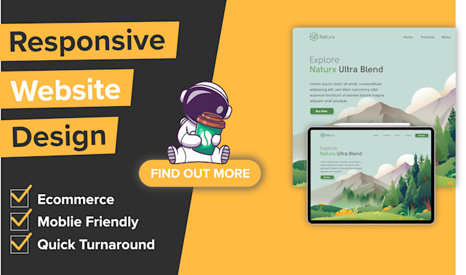 Build you a beautiful responsive website by Designbywebber | Fiverr