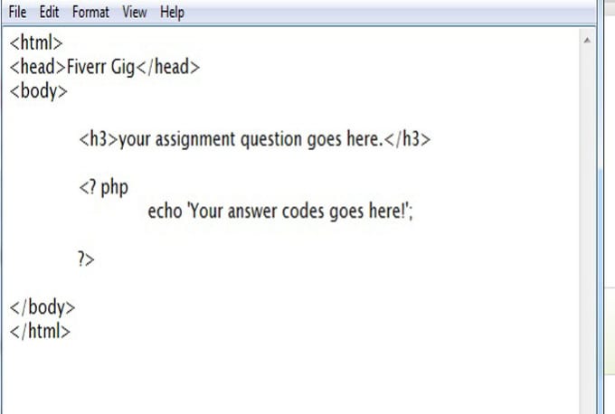 Write codes for your php,html,css assignment by Chaliau | Fiverr