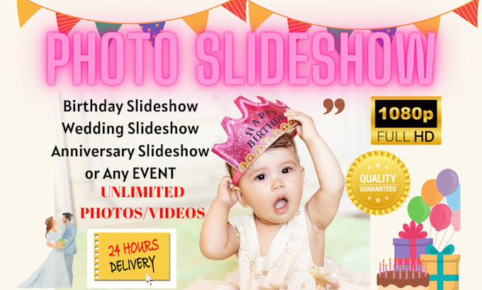 create wedding, anniversary, birthday gift video slideshow