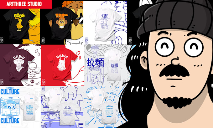 custom cartoon and parody tshirt design