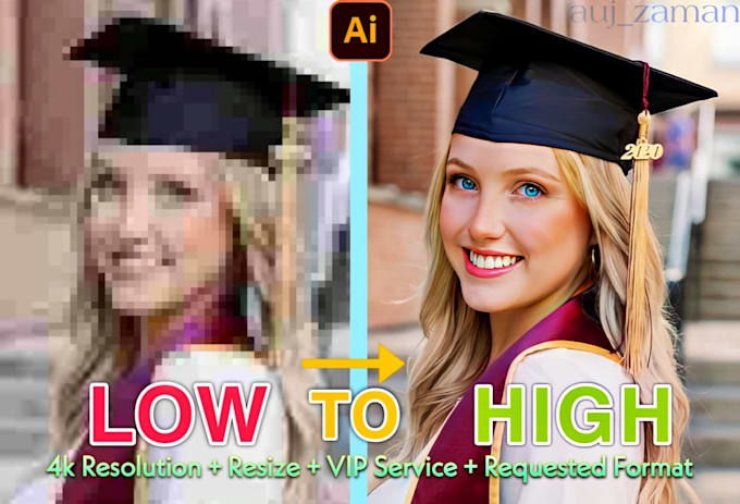 enhance, upscale, improve low res photo to high resolution