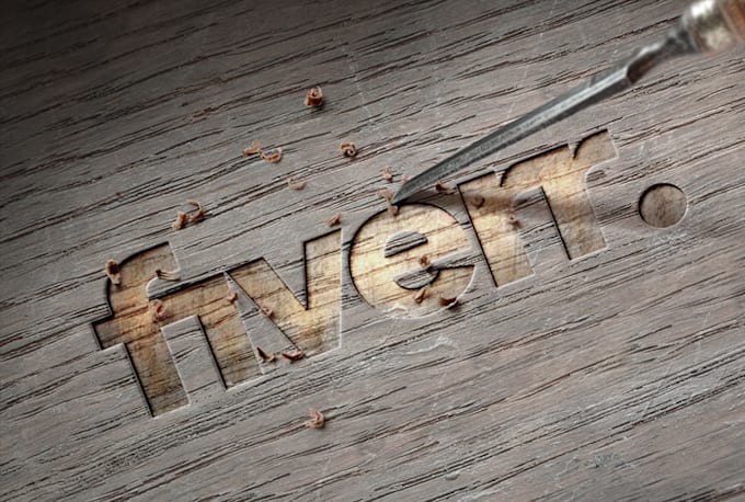 digitally carve in wood your logo design or text